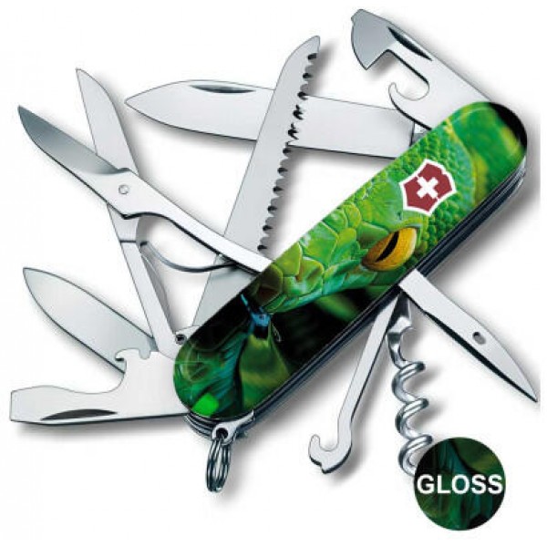 Нож Victorinox Swiss Army Huntsman Zodiac Зеленая деревянная змея - 1.3713.3_Z4310pk