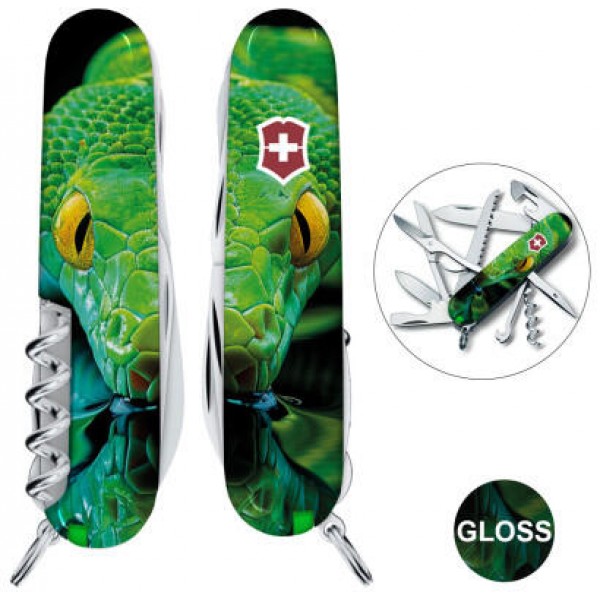 Ніж Victorinox Swiss Army Huntsman Zodiac Зелена дерев'яна змія - 1.3713.3_Z4310pk