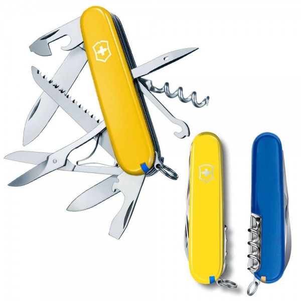 Ніж Victorinox Swiss Army Huntsman жовто-синій - 1.3713.8.2
