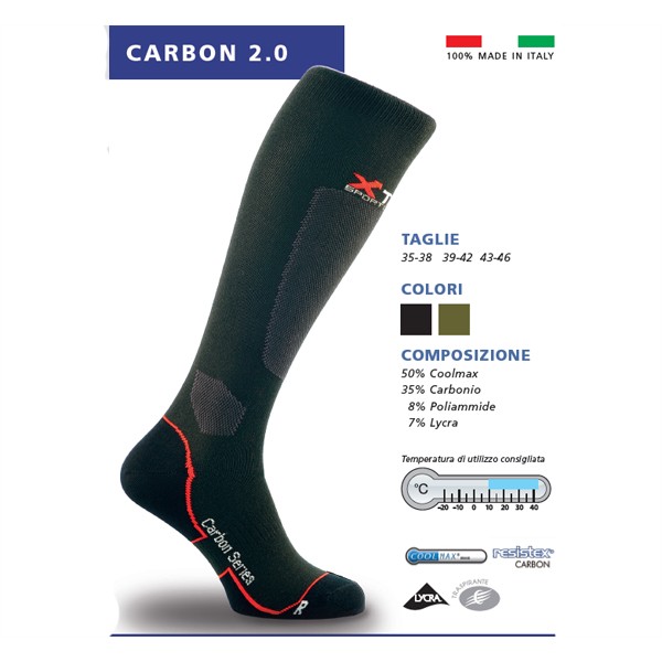 X Tech носки Carbon 2.0 черные - XT-SCKS-C20