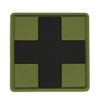M-Tac нашивка Medic Cross Square ПВХ олива/чорний