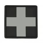 Нашивка Medic Cross Square PVC Black/Grey