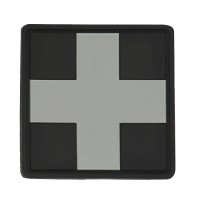 Нашивка Medic Cross Square PVC Black/Grey