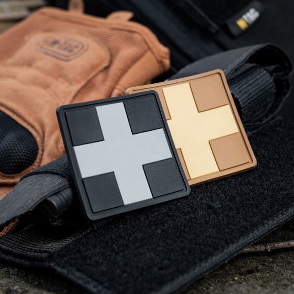 M-Tac нашивка Medic Cross Square ПВХ чорний/сірий - 51124211 M-Tac нашивка Medic Cross Square ПВХ чорний/сірий - 51124211
