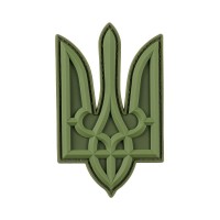 Нашивка Тризуб PVC великий олива