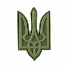 Нашивка Тризуб PVC великий олива