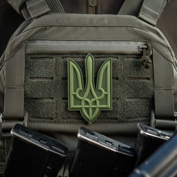 Нашивка Тризуб PVC великий олива - 51337101