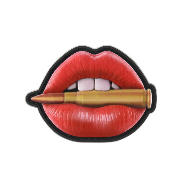 Нашивка Губи з набоєм червоні PVC - 51533001