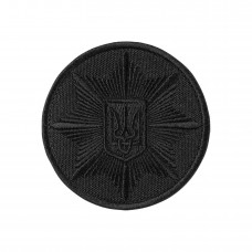 Кокарда Полиция круглая 6см на липучке чорная (ТИП 3)