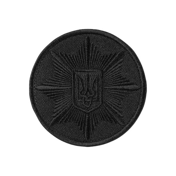 Кокарда Поліція кругла 6см на ліпучці чорна (ТИП 3) - AKW-CQPLC-V3