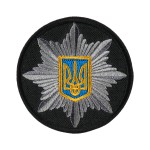 Кокарда Полиция круглая 6 см на липучке черная (тип 2)