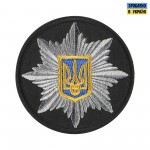 Кокарда Поліція кругла 6 см чорна (тип 2)