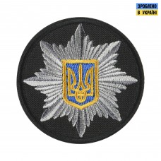 Кокарда Полиция круглая 6 см черная (тип 2)