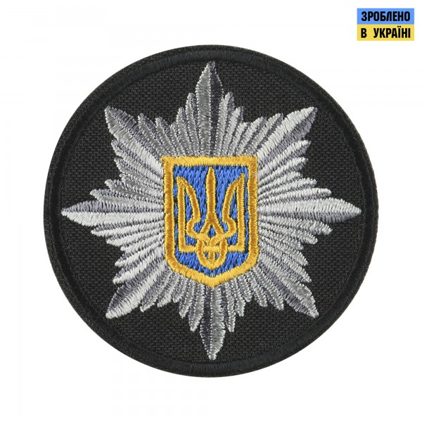 Кокарда Поліція кругла 6 см чорна (тип 2) - CCK-PLCRD-T2