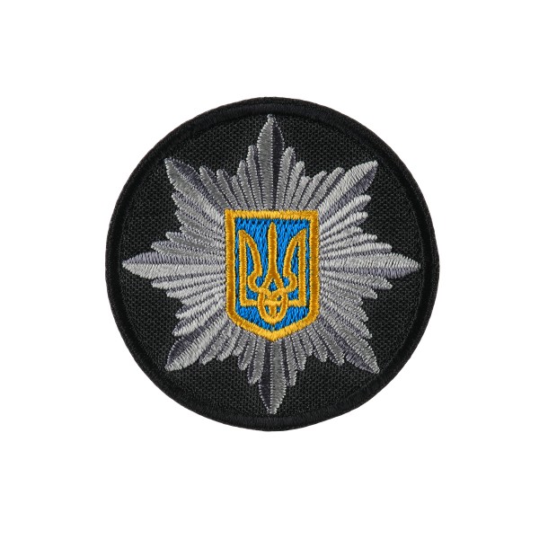 Кокарда Поліція кругла 5 см на липучці чорна - CCK-PLCRD5VLC