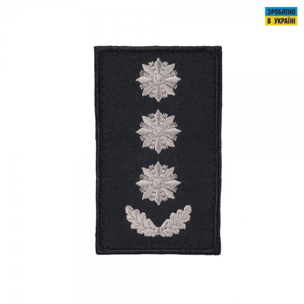 Погони Полковник Поліції (пара) на липучці чорні 10х5см - RIVLC-COLPLC10