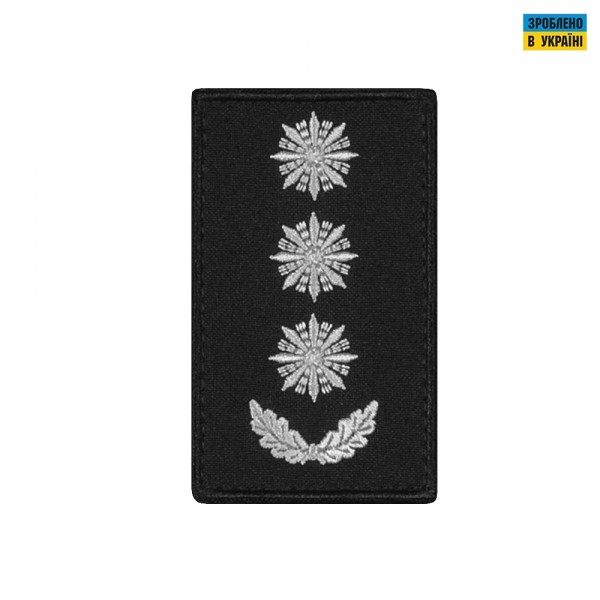 Погони Полковник Поліції (пара) на липучці чорні 8х5см - RIVLC-COLPLC8