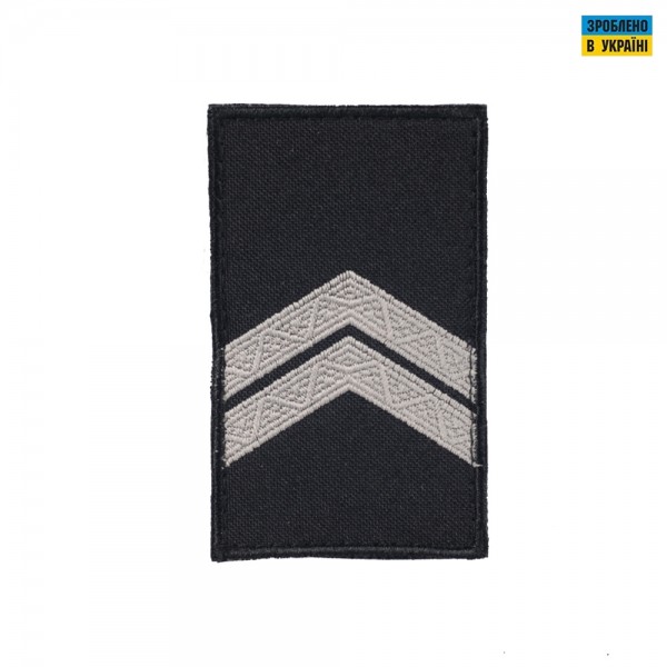 Погони Капрал Полиции (пара) на липучці чорні 10х5см - RIVLC-CPLPLC10