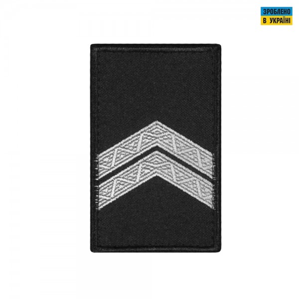 Погоны Капрал Полиции (пара) на липучке черные 8х5см - RIVLC-CPLPLC8