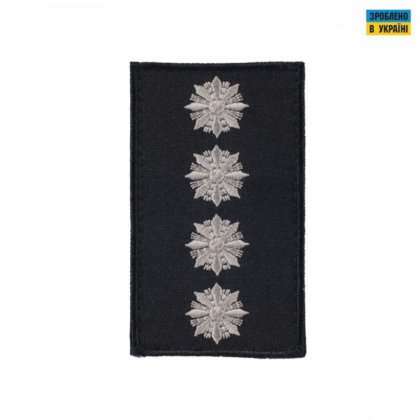 Погони Капитан Полиции (пара) на липучці чорні 10х5см - RIVLC-CPTPLC10