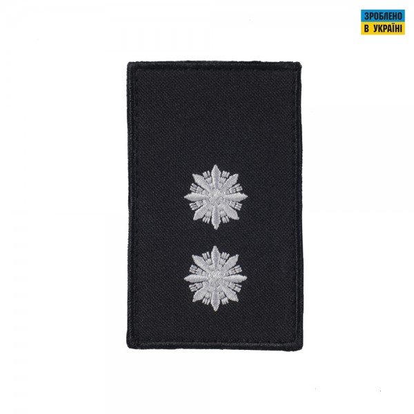 Погоны Лейтенант Полиции (пара) на липучке черные 10х5см - RIVLC-LTPLC10