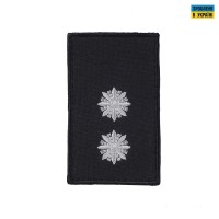 Погони Лейтенант Поліції (пара) на липучці чорні 8х5см