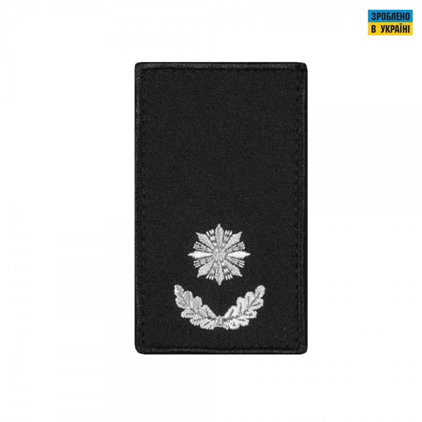 Погоны Майор Полиции (пара) на липучке черные 8х5см - RIVLC-MJPLC8