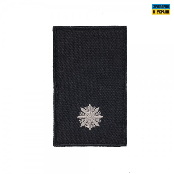 Погоны Младший лейтенант Полиции (пара) на липучке черные 8х5см - RIVLC-MLTPLC8