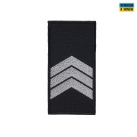 Погоны Сержант Полиции (пара) на липучке черные 10х5см