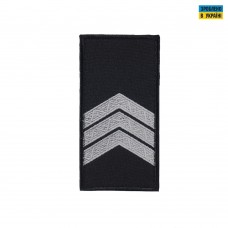 Погони Сержант Поліції (пара) на липучці чорні 10х5см