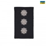 Погони Старший лейтенант Поліції (пара) на липучці чорні 10х5см