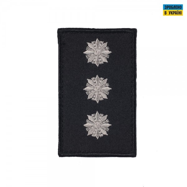 Погоны Старший лейтенант Полиции (пара) на липучке черные 10х5см - RIVLC-SLTPLC10