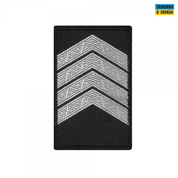 Погоны Старший сержант Полиции (пара) на липучке черные 8х5см - RIVLC-SSGTPLC8