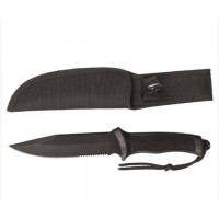 Боевой нож с черной резиновой ручкой МИЛ ТЕК Германия