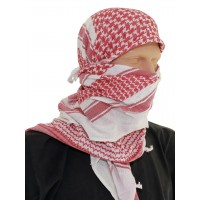 Шарф-шемаг арафатка біла/червона бавовна (110х110 см) МІЛ ТЕК Німеччина
