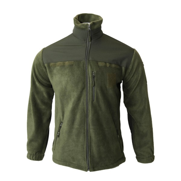 Кофта флисовая со вставками SoftShell демисезонная (Софтшел, дорога) олива 44-58 - 3565228