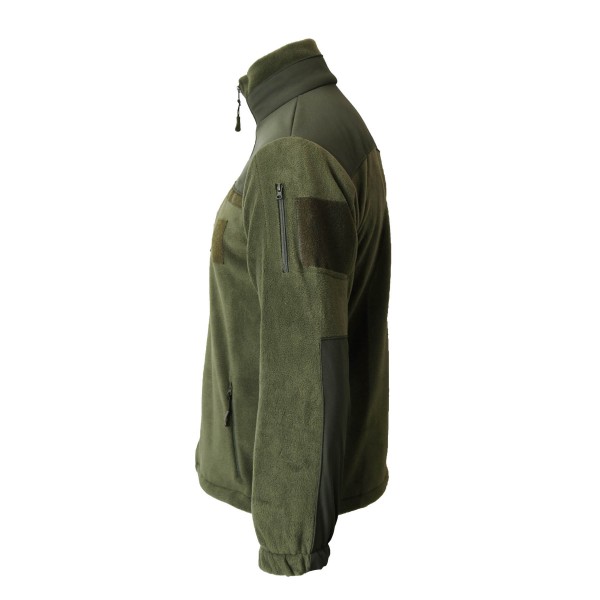 Кофта флисовая со вставками SoftShell демисезонная (Софтшел, дорога) олива 44-58 - 3565228