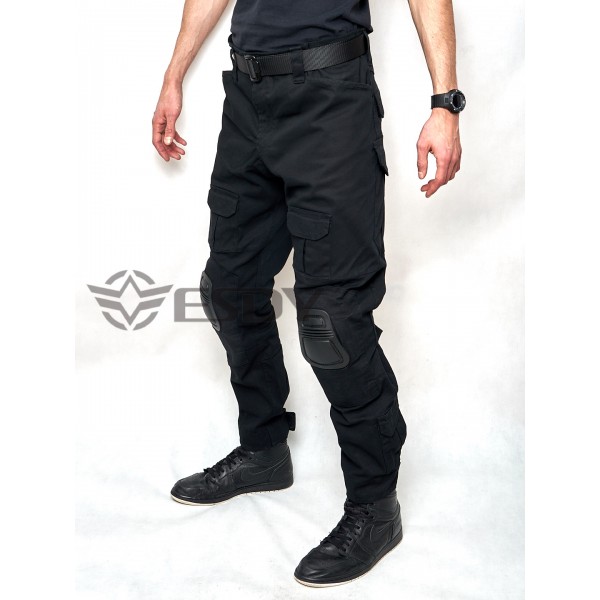 Тактические штаны со съемными наколенниками ESDY черные - 3565259