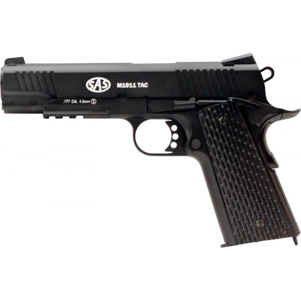 Пистолет пневматический SAS (M1911 Tactical) Blowback. Корпус - металл - 3110559