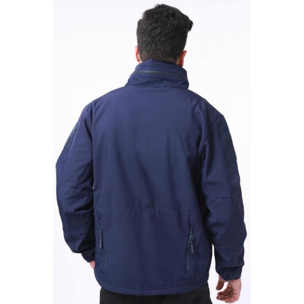 Куртка Soft Shell темна синя ховає капюшон ESDY - 3565718