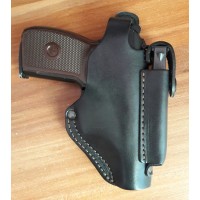 Кобура поясна ПМ з чохлом під магазин (шкіра, чорна)