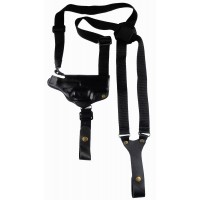 Кобура оперативная кожаная формованная с синтетическим креплением горизонтальная для Форт 17