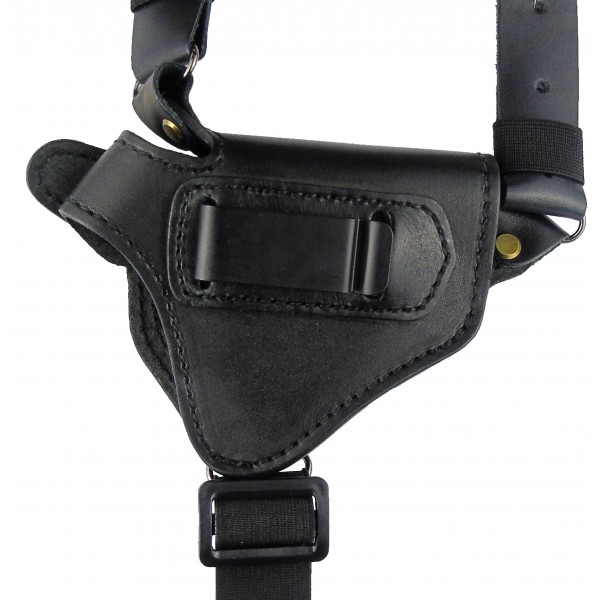 Кобура оперативная кожаная универсальная с комбинированными креплением (со скобой) -2,5 "(РКС, Альфа 420, Сафари- 2,5") - 2996537