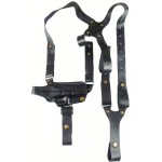 Кобура оперативная кожаная формованная трехслойная с кожаным креплением горизонтальная для Глок 17