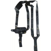 Кобура оперативная кожаная формованная трехслойная с кожаным креплением Глок 19