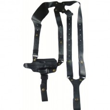 Кобура оперативна шкіряна формована тришарова з шкіряним кріпленням Глок 19