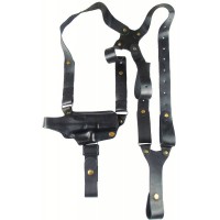 Кобура оперативна шкіряна формована з шкіряним кріпленням горизонтальна для Глок 17