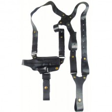 Кобура оперативна шкіряна формована з шкіряним кріпленням горизонтальна для Глок 17