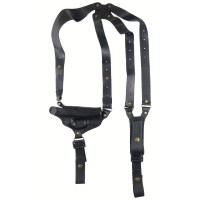 Кобура оперативная кожаная формованная с кожаным креплением с подсумком под магазин для ПМ