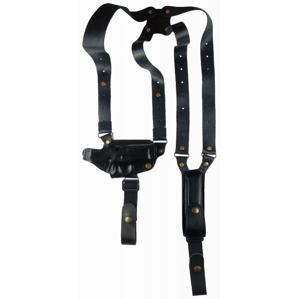 Кобура оперативная кожаная трехслойная формованная, (Форт-12), с кожаным креплением и подсумки под магазин - 2996511